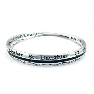 Mother & Daughter Silver Inspirational Bracelet